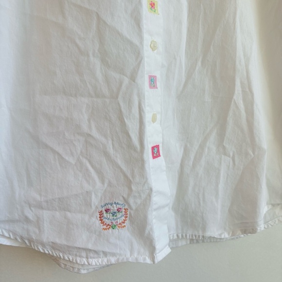 Vintage Disney Store Winnie The Pooh Embroidered Button front Cotton Shirt M - Picture 5 of 8